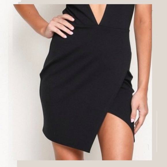 PLUNGING NECK MINI DRESS - Picture 4 of 4